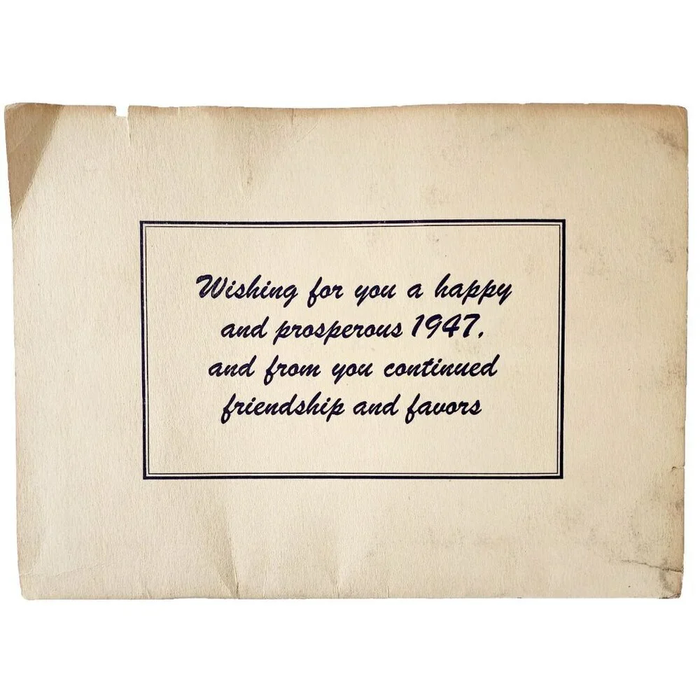 1947 Dexter Maine Crosby Bros Vintage Calendar Advertisement Funeral Gas DWD23B